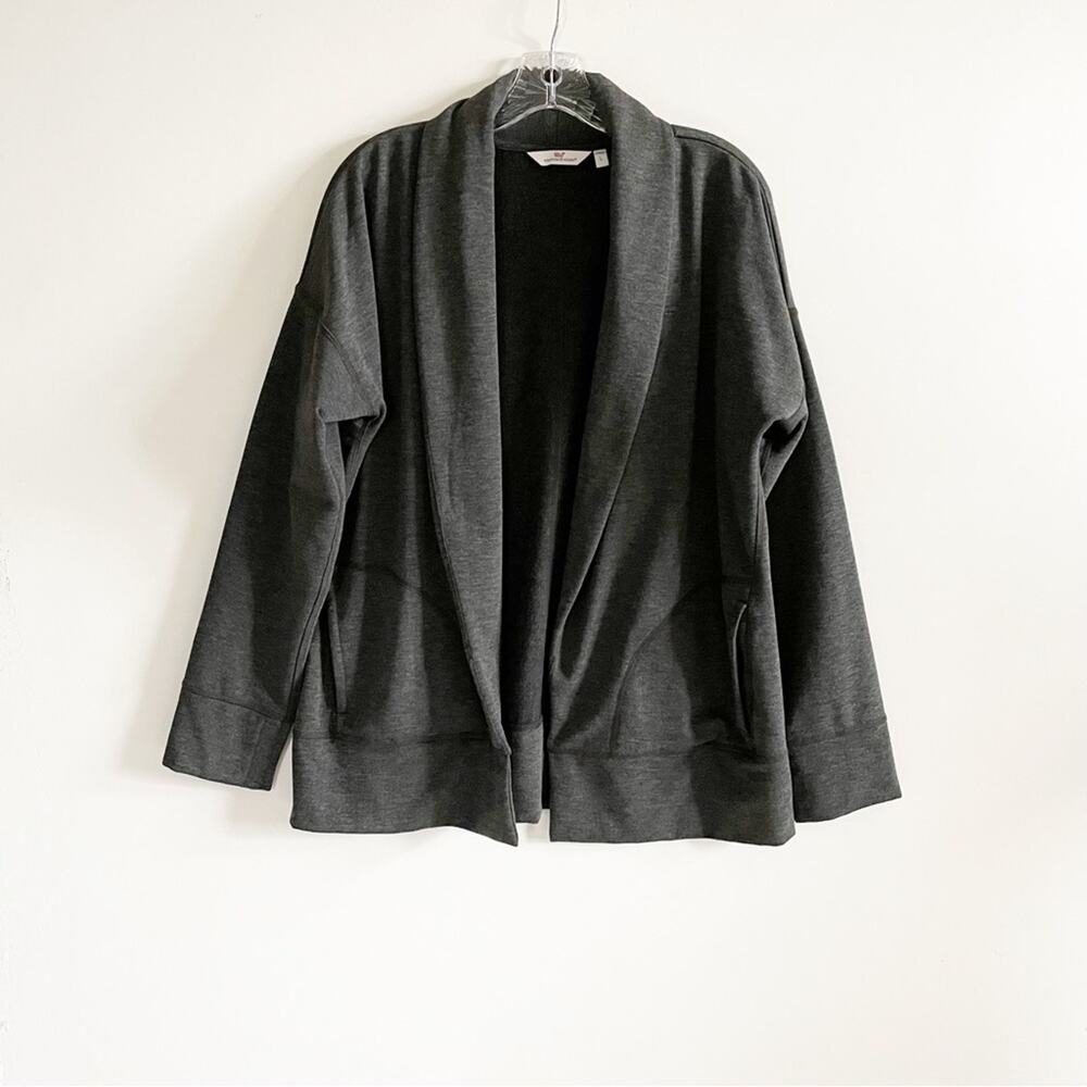 Vineyard Vines Charcoal Grey Open Front Cardigan - image 1